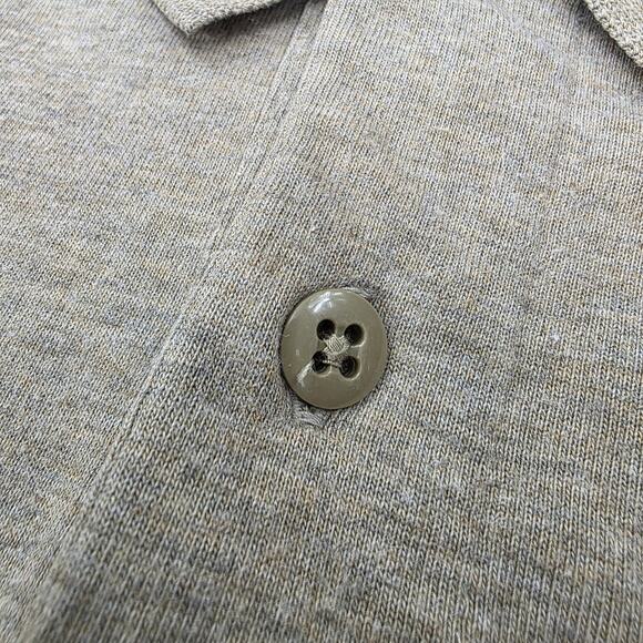 Nike Golf Shirt Mens Medium Beige Long Sleeve 100% Cotton Classic Pullover Logo - Picture 11 of 16